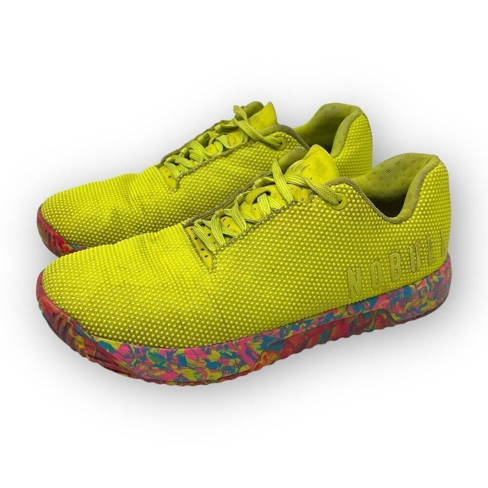 NoBull Project Impact Trainer Shoes Plus Neon Lime Swirl Men's 9 Women's 10.5